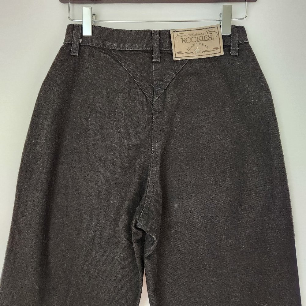 Vintage Rockies Y-York High Waist Jean Bareback Black Cotton - Picture 6 of 9